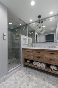 Bathroom-remodel-marble-tile-hexagon-gray-shower-wood-vanity