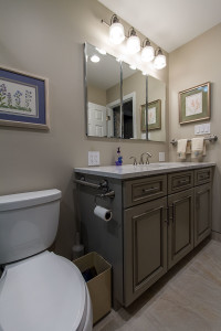 bathroom remodel-taupe vanity-custom vanity-medicine cabinet