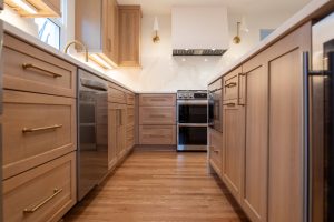 Close up view of the lower cabinets in a beautiful kitchen renovation in Mt. Lebanon.